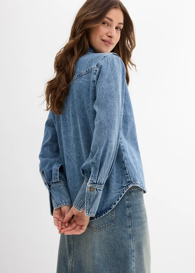 Chemise en jean 100% coton • bleu denim used • product-page.page-title-suffix