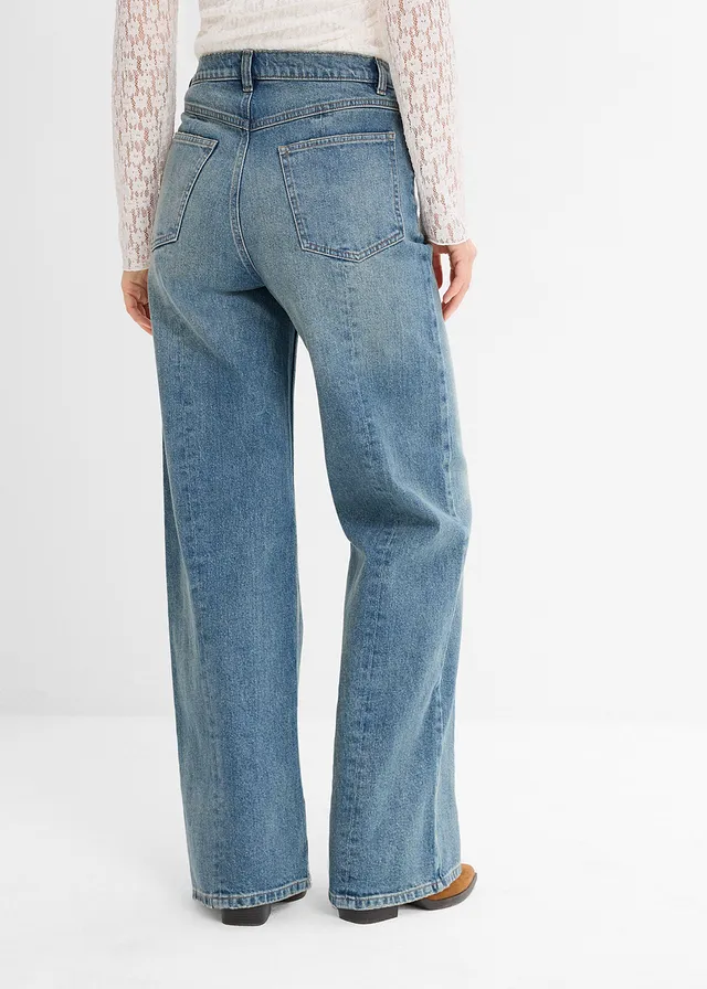Straight jeans, high waist, low stretch • lichtblauw denim used • product-page.page-title-suffix