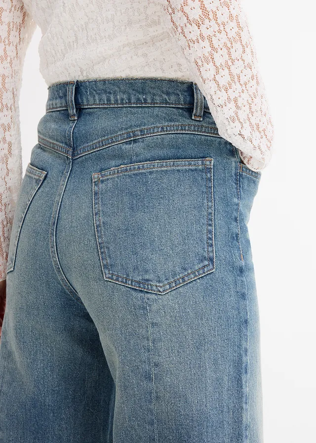 Straight jeans, high waist, low stretch • lichtblauw denim used • product-page.page-title-suffix