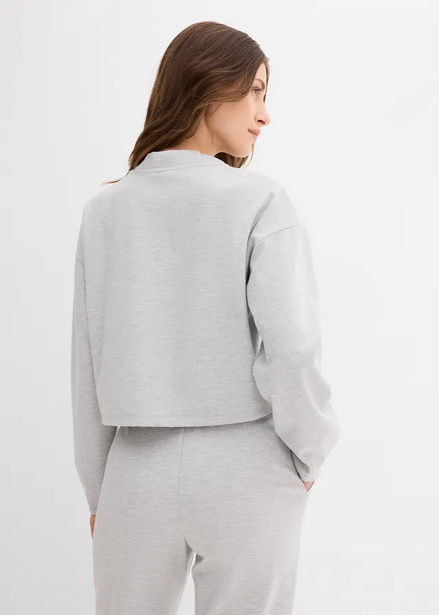 Sweatvest in een viscosemix, Kleur: lichtgrijs gemêleerd mêlee