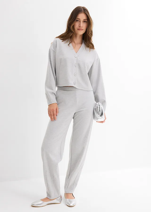 Sweatvest in een viscosemix, Kleur: lichtgrijs gemêleerd mêlee