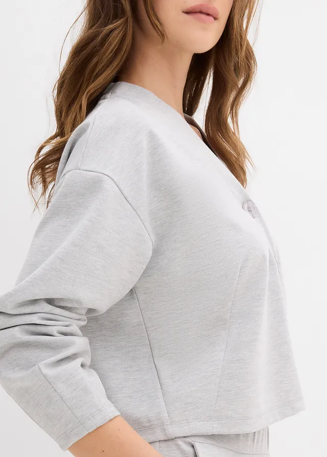 Sweat zippé en viscose mélangée • gris clair chiné chiné • product-page.page-title-suffix