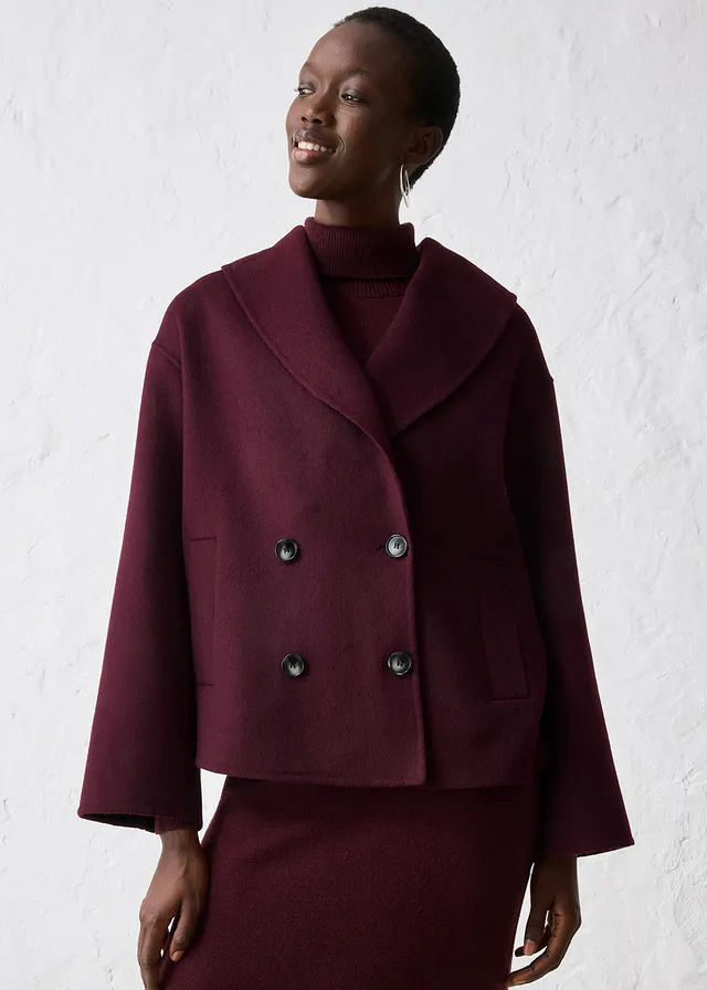 Oversized jas in een zachte wolmix • wijnrood • product-page.page-title-suffix