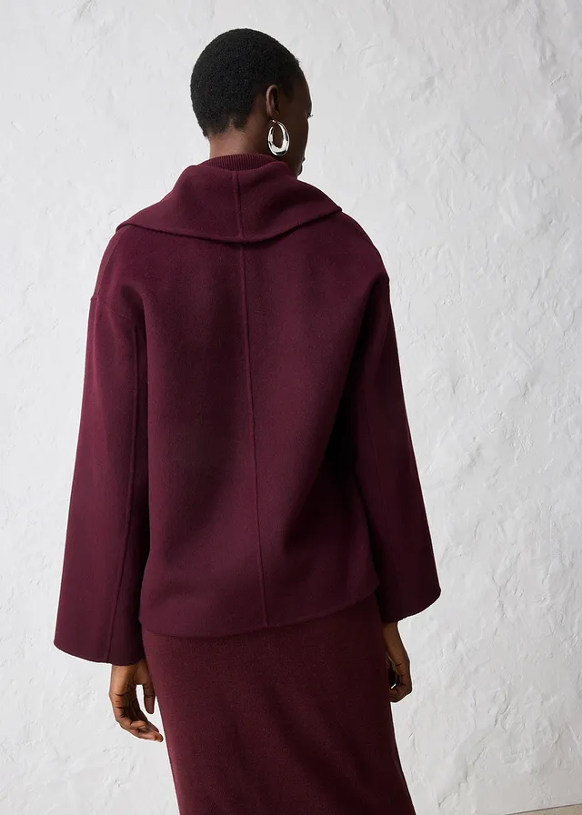 Oversized jas in een zachte wolmix • wijnrood • product-page.page-title-suffix