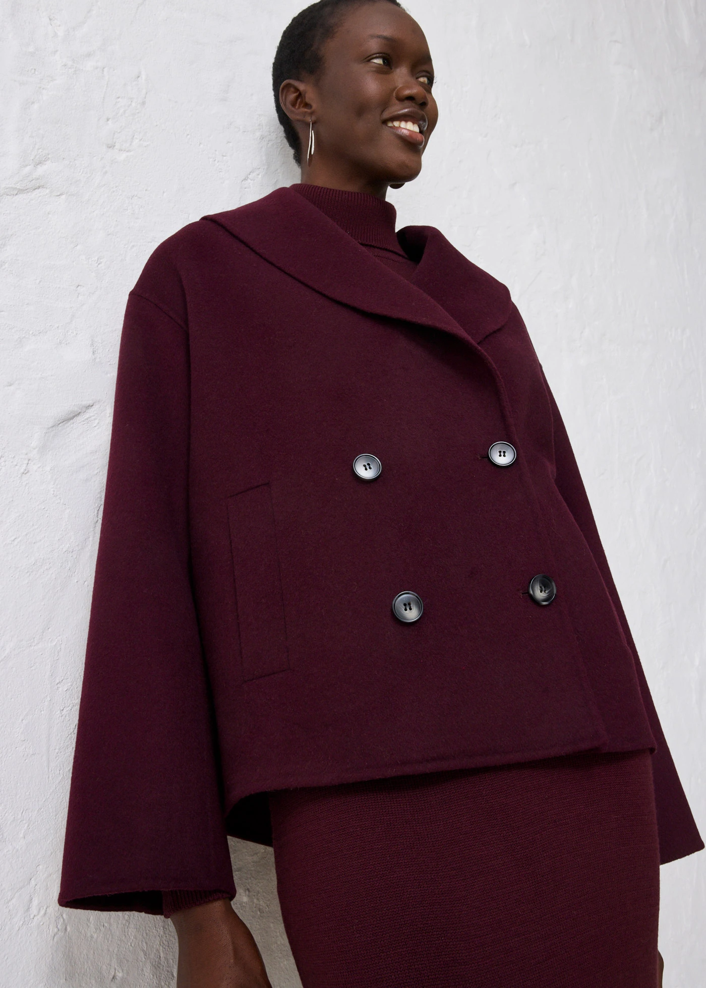 Veste douce et oversize • bordeaux • Boutique bonprix