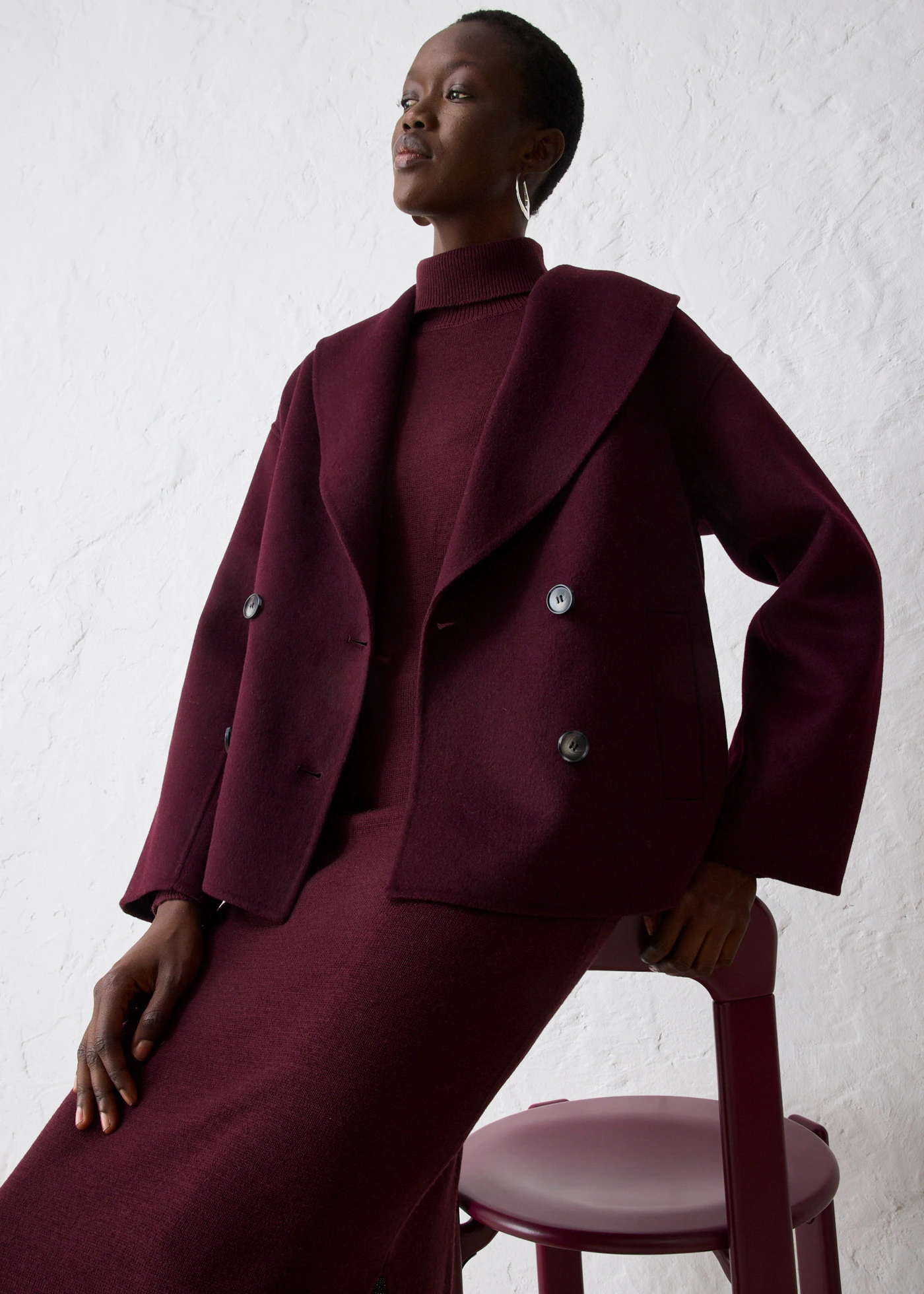 Veste douce et oversize • bordeaux • Boutique bonprix