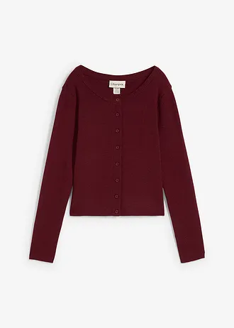 Krátký kabátek z jemné pleteniny, barva: javorově červená