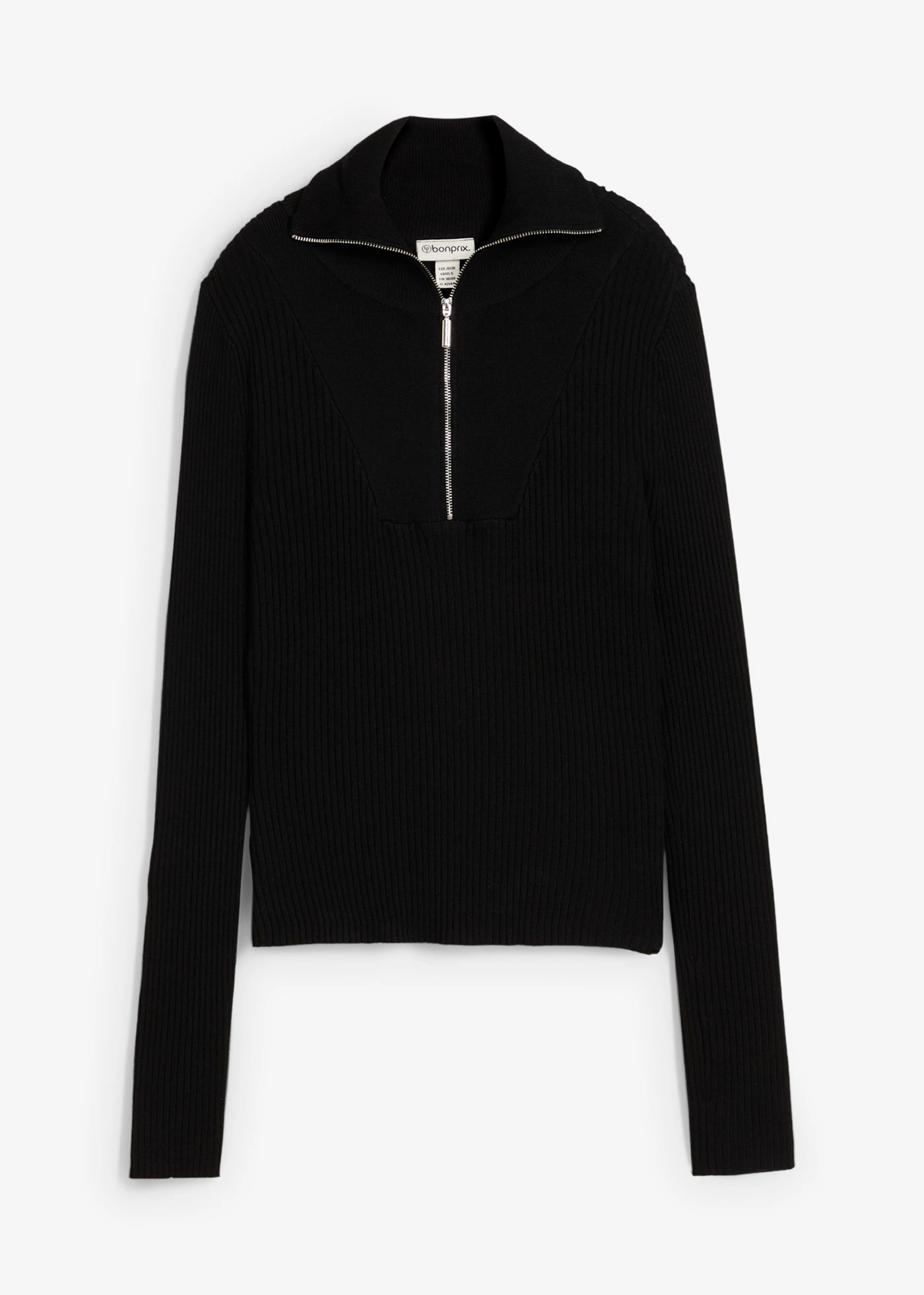 Žebrované triko z měkké viskózové směsi • černá • bonprix obchod