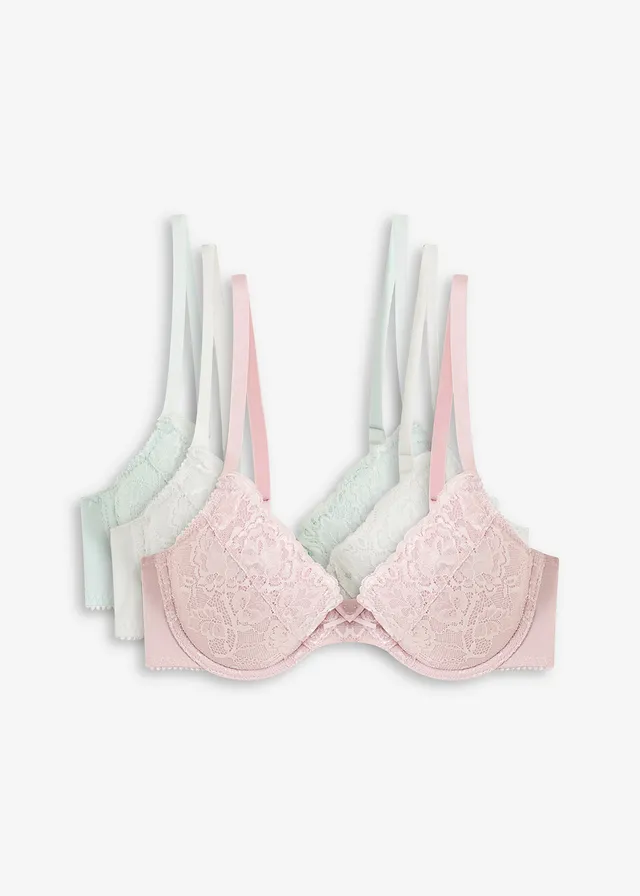 Sutien push-up cu dantelă fină (set/3 buc.)