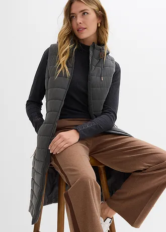 Gilet long sans manches matelassé • anthracite • Boutique bonprix