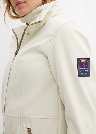 Longue parka en softshell extensible et déperlant • beige • Boutique bonprix