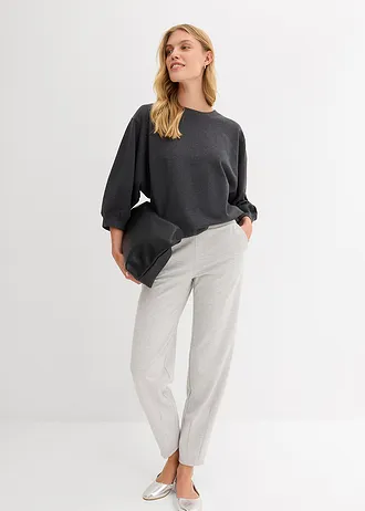 Oversize mikina z čisté bavlny • antracitový melír • bonprix obchod