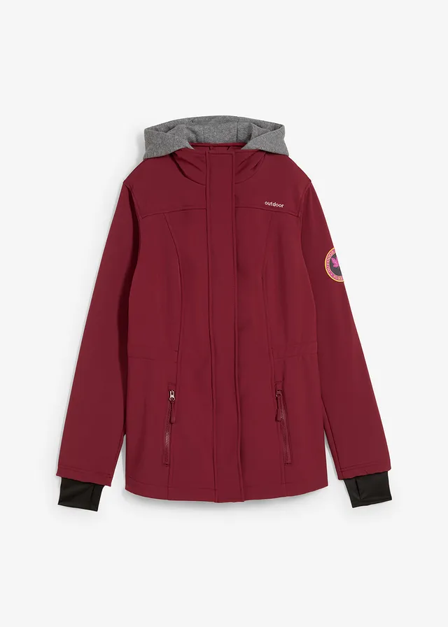 Veste longue en softshell déperlant, style 2 en 1