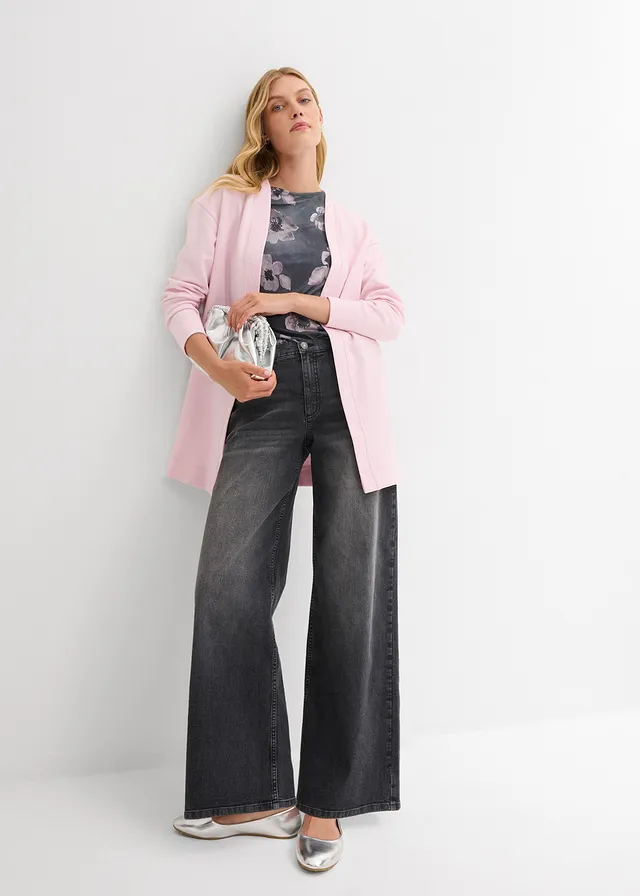 Gilet long en sweat doux • mauve poudré • product-page.page-title-suffix