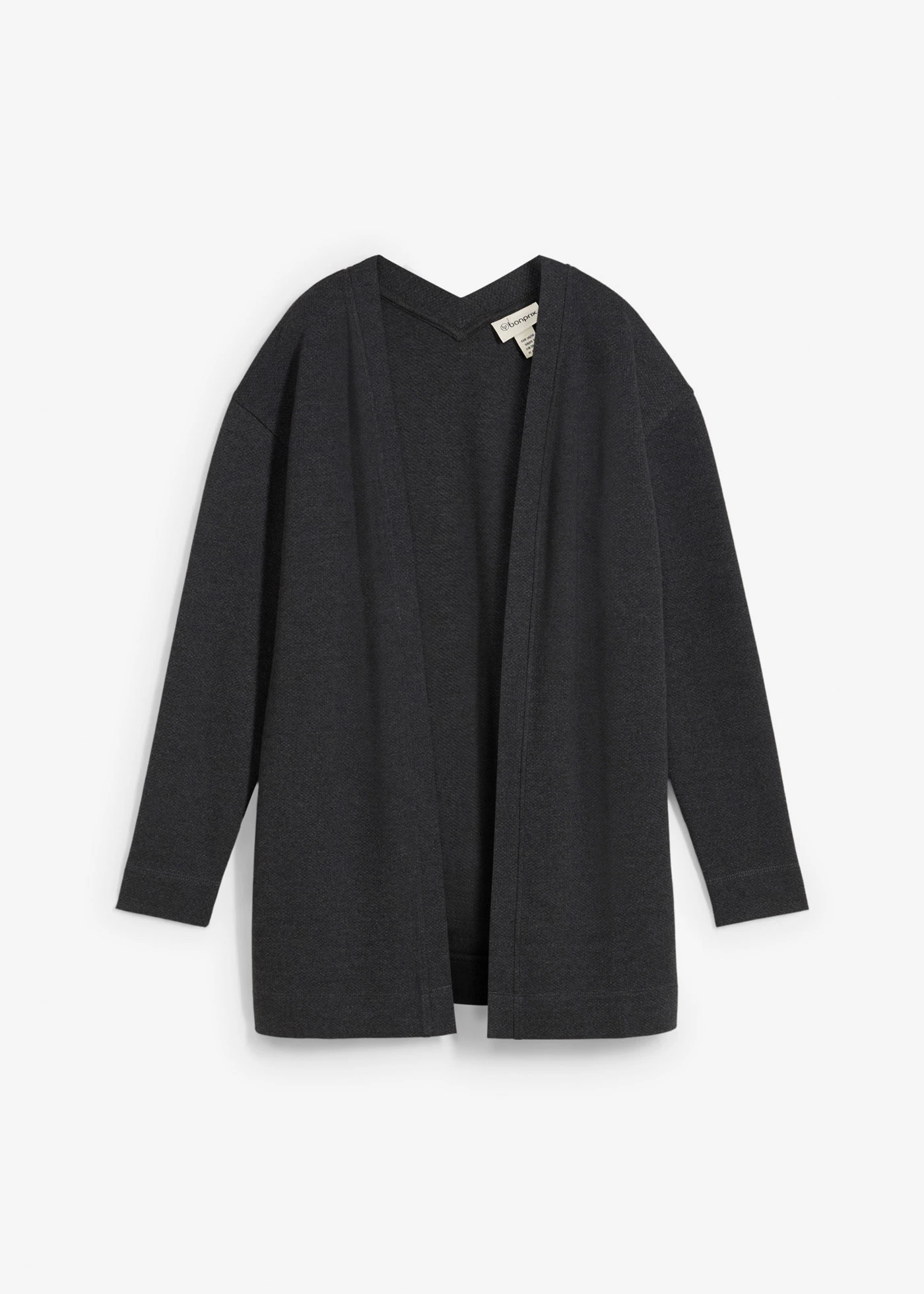 Gilet long en sweat doux • anthracite chiné • Boutique bonprix