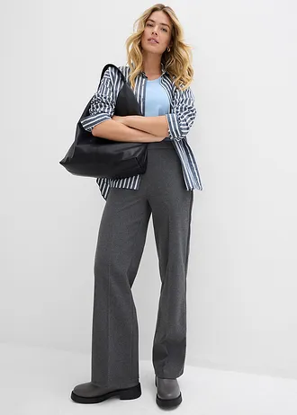 Pantalon large à pinces • anthracite chiné • Boutique bonprix