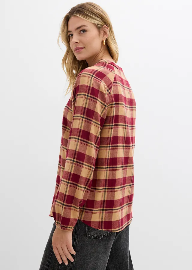 Tuniek van flanel • pruimrood geruit • product-page.page-title-suffix