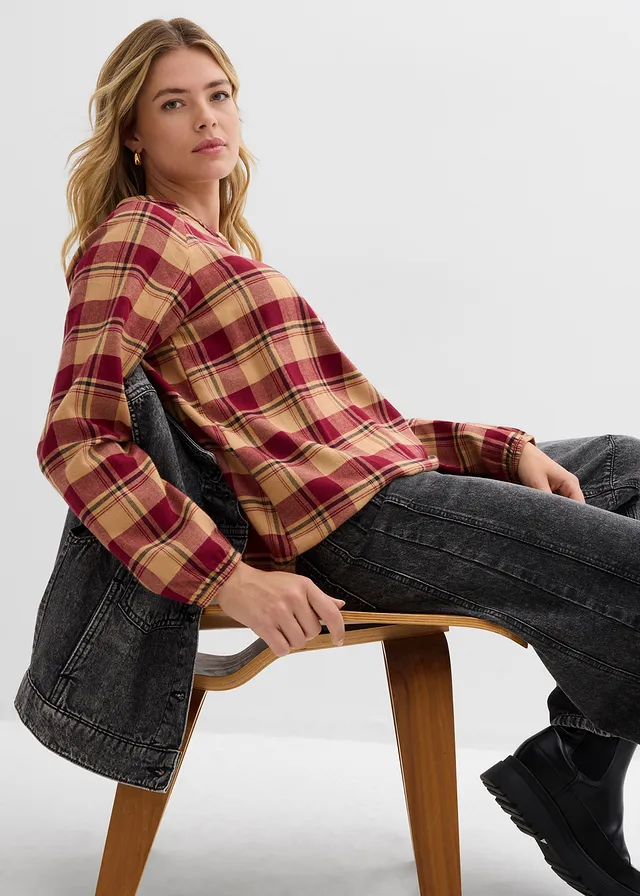 Tuniek van flanel • pruimrood geruit • product-page.page-title-suffix