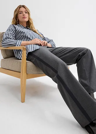 Pantalon large à pinces • anthracite chiné • Boutique bonprix