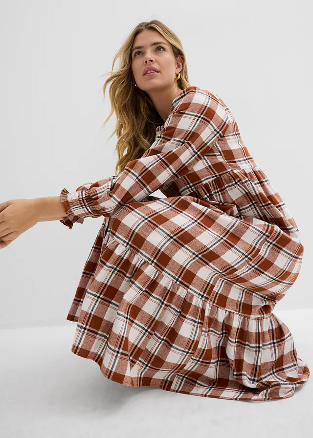 Robe midi en flanelle • brique carreaux • product-page.page-title-suffix