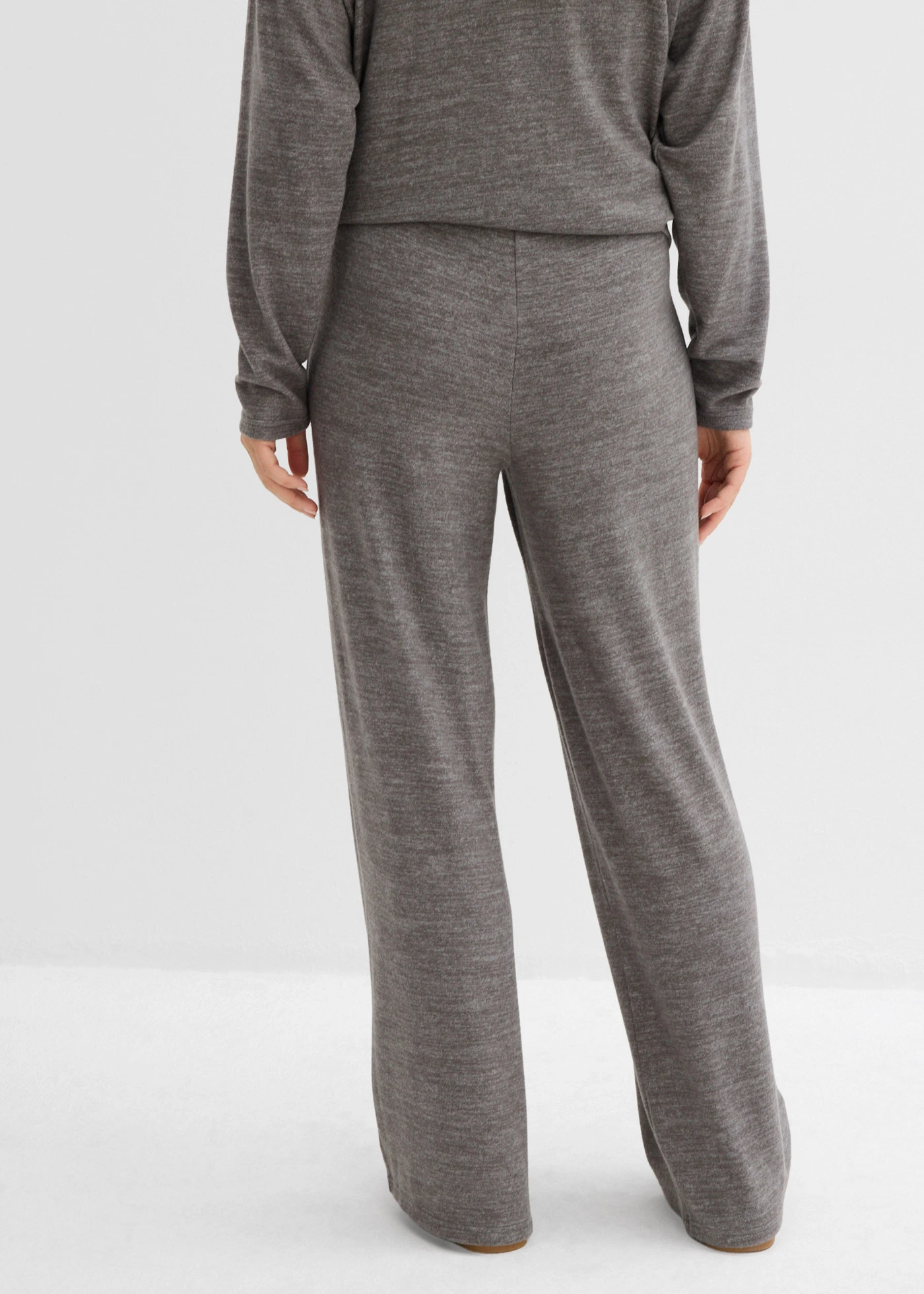 Palazzo kalhoty se vzhledem pleteniny • antracitová melír • bonprix obchod