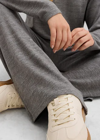 Palazzo kalhoty se vzhledem pleteniny • antracitová melír • bonprix obchod