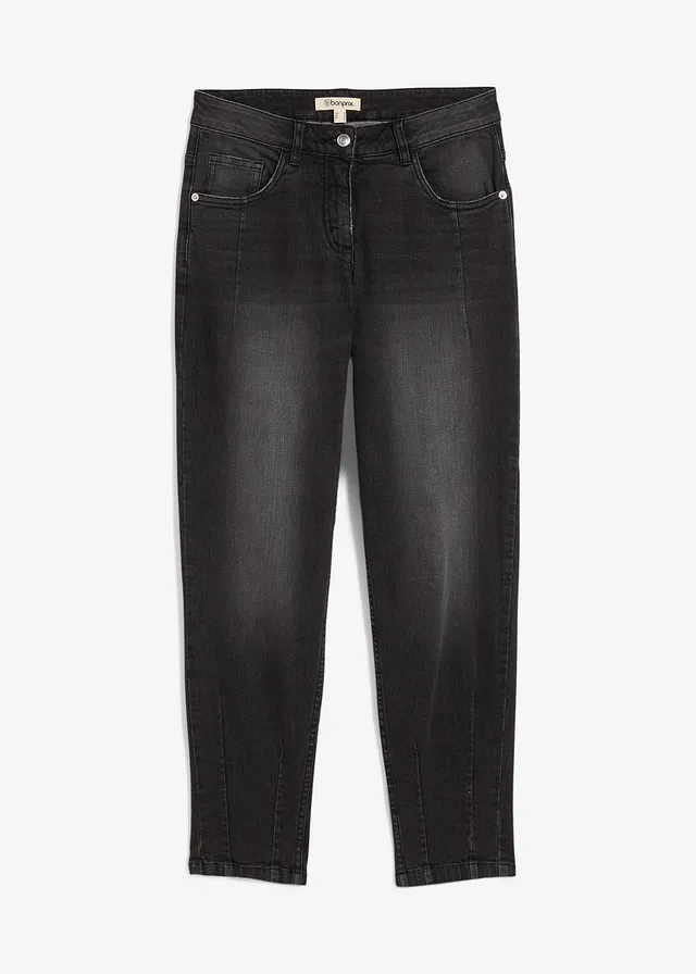 Jean barrel taille mi-haute