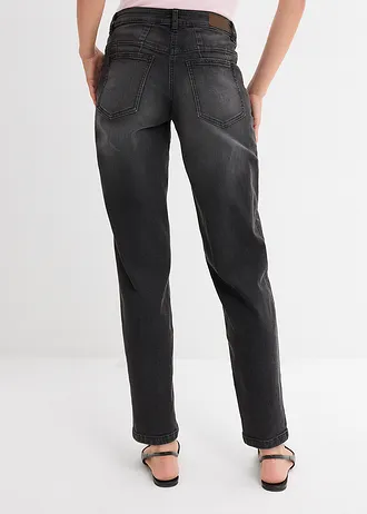 Džíny Barrel, Mid Waist, barva: černý denim used