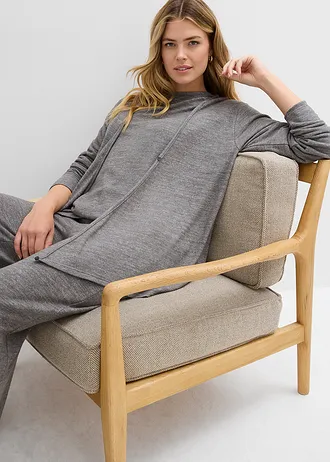 Gilet cache-cœur aspect maille • anthracite chiné • Boutique bonprix