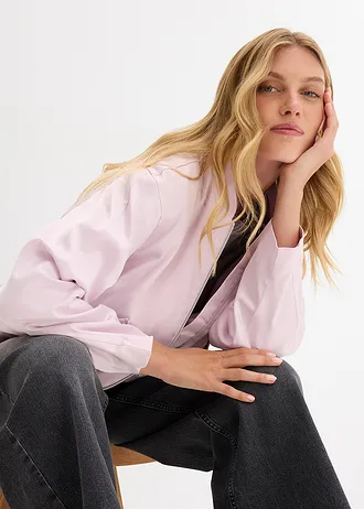Měkký bluzon z lesklé viskózové směsi • pudrově šeříková • bonprix obchod