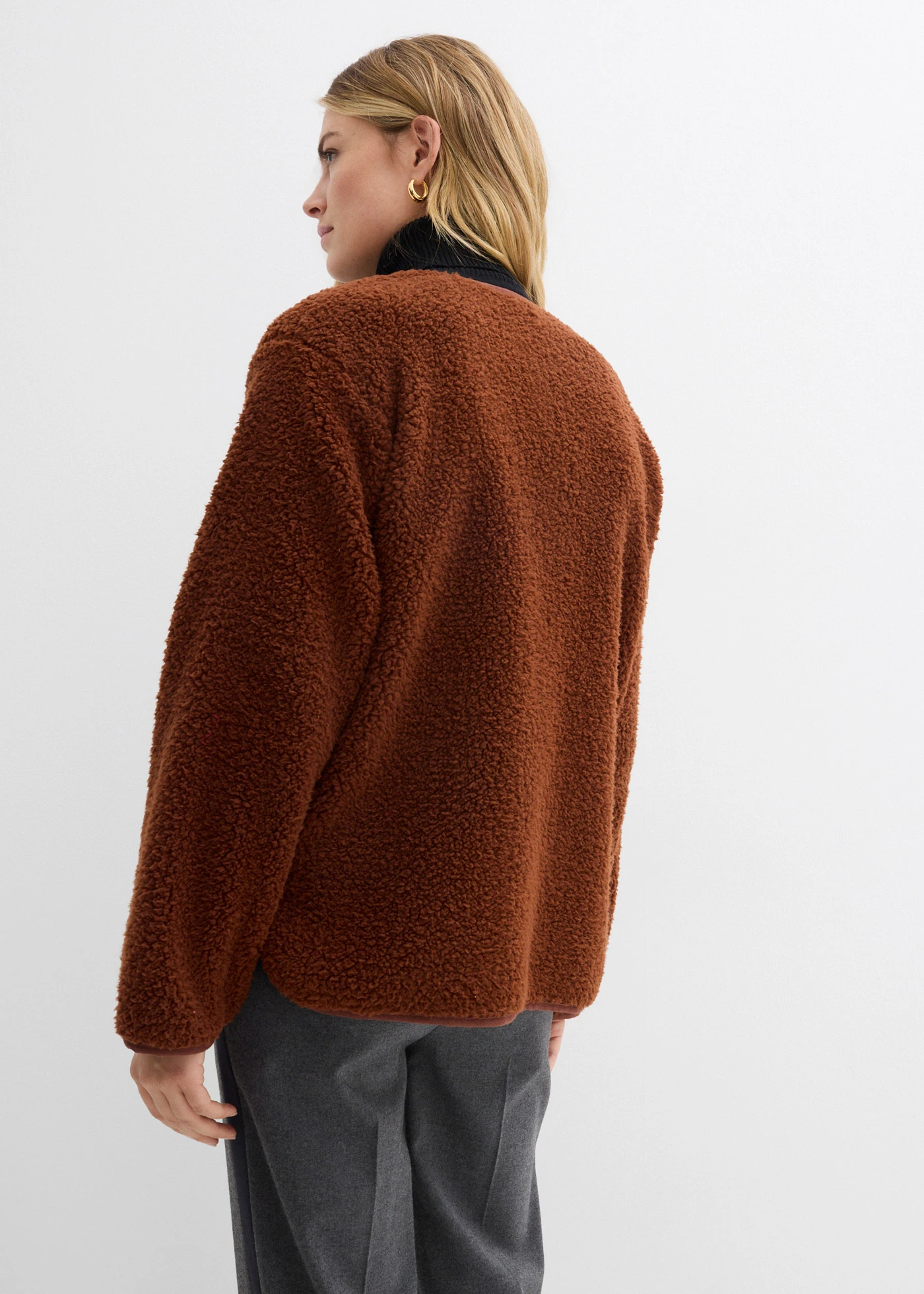 Bunda z medvídkového flísu • cihlově hnědá • bonprix obchod