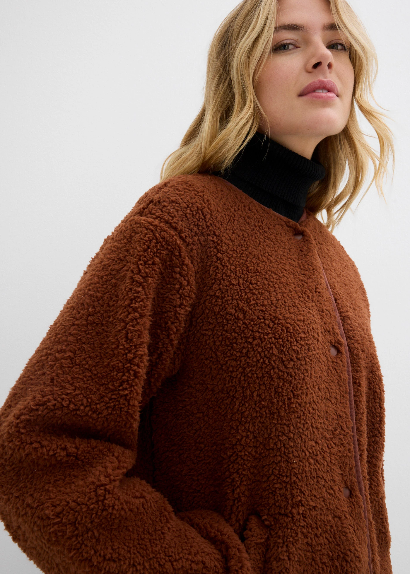 Bunda z medvídkového flísu • cihlově hnědá • bonprix obchod