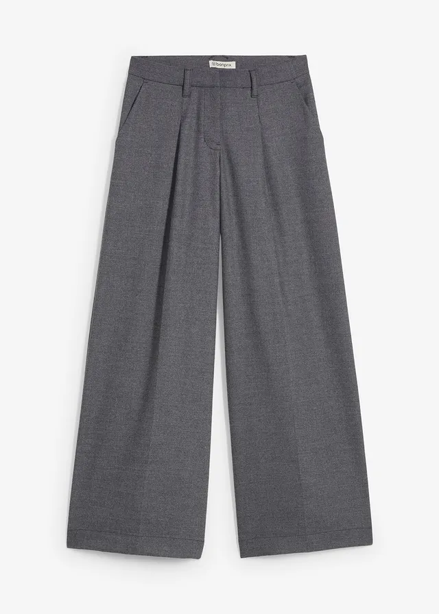 Pantalon à pinces, Couleur: anthracite chiné