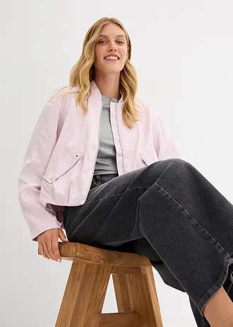 Měkký bluzon z lesklé viskózové směsi • pudrově šeříková • bonprix obchod
