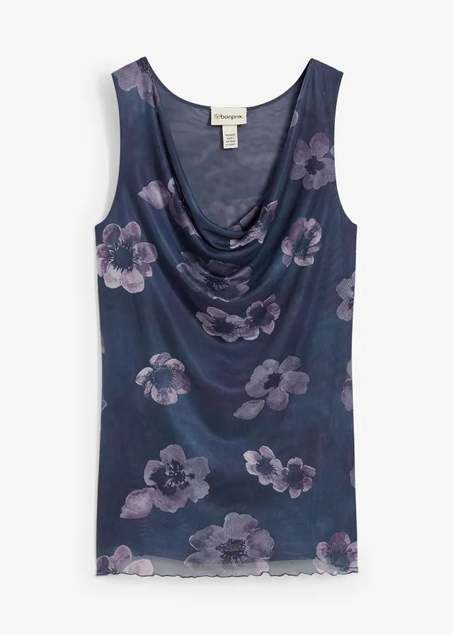 Top, Kleur: antraciet gebloemd