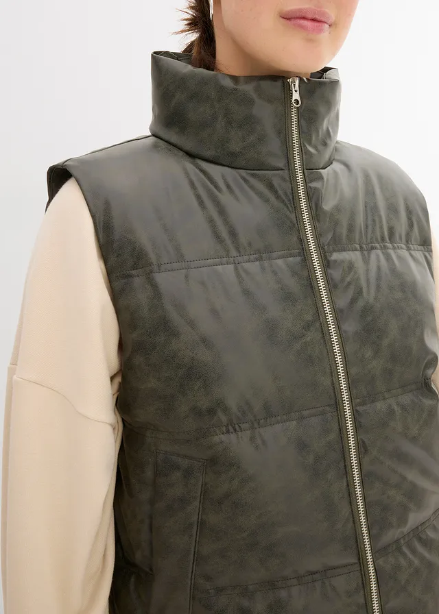 Gilet sans manches enduit et matelassé • gris délavé • product-page.page-title-suffix