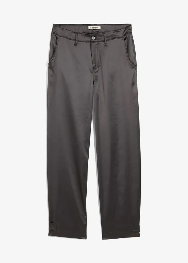 Pantaloni barrel din satin fluid
