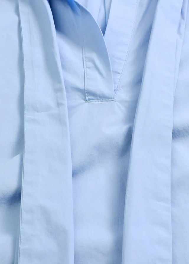 Chemisier à col lavallière 100 % coton • bleu nacré • product-page.page-title-suffix