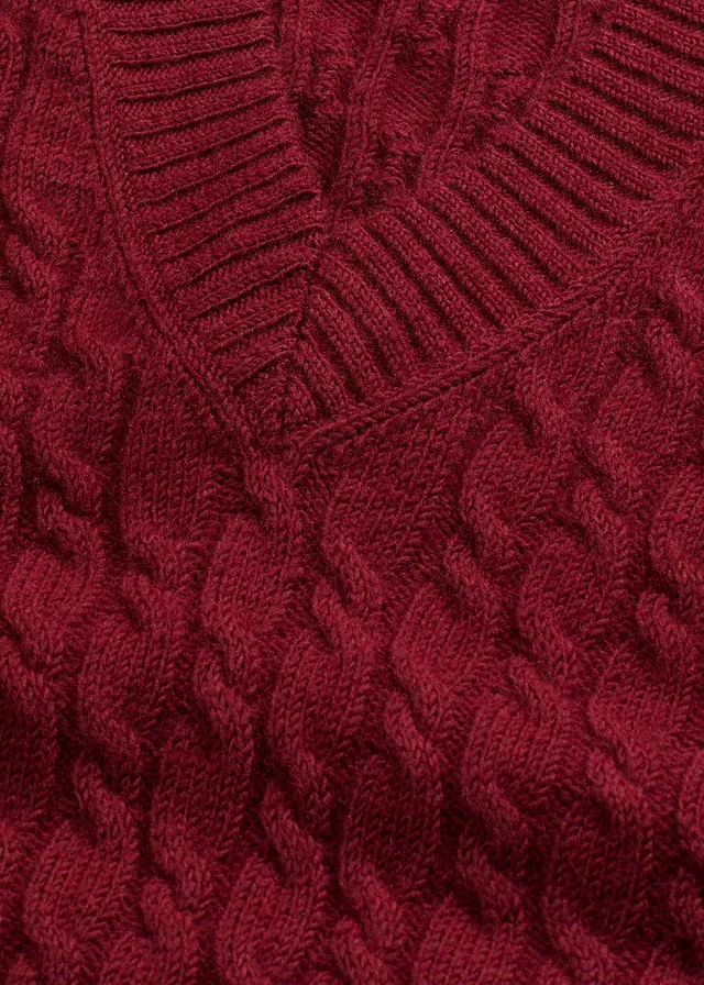 Pull sans manches à motif torsadé • rouge prune • product-page.page-title-suffix