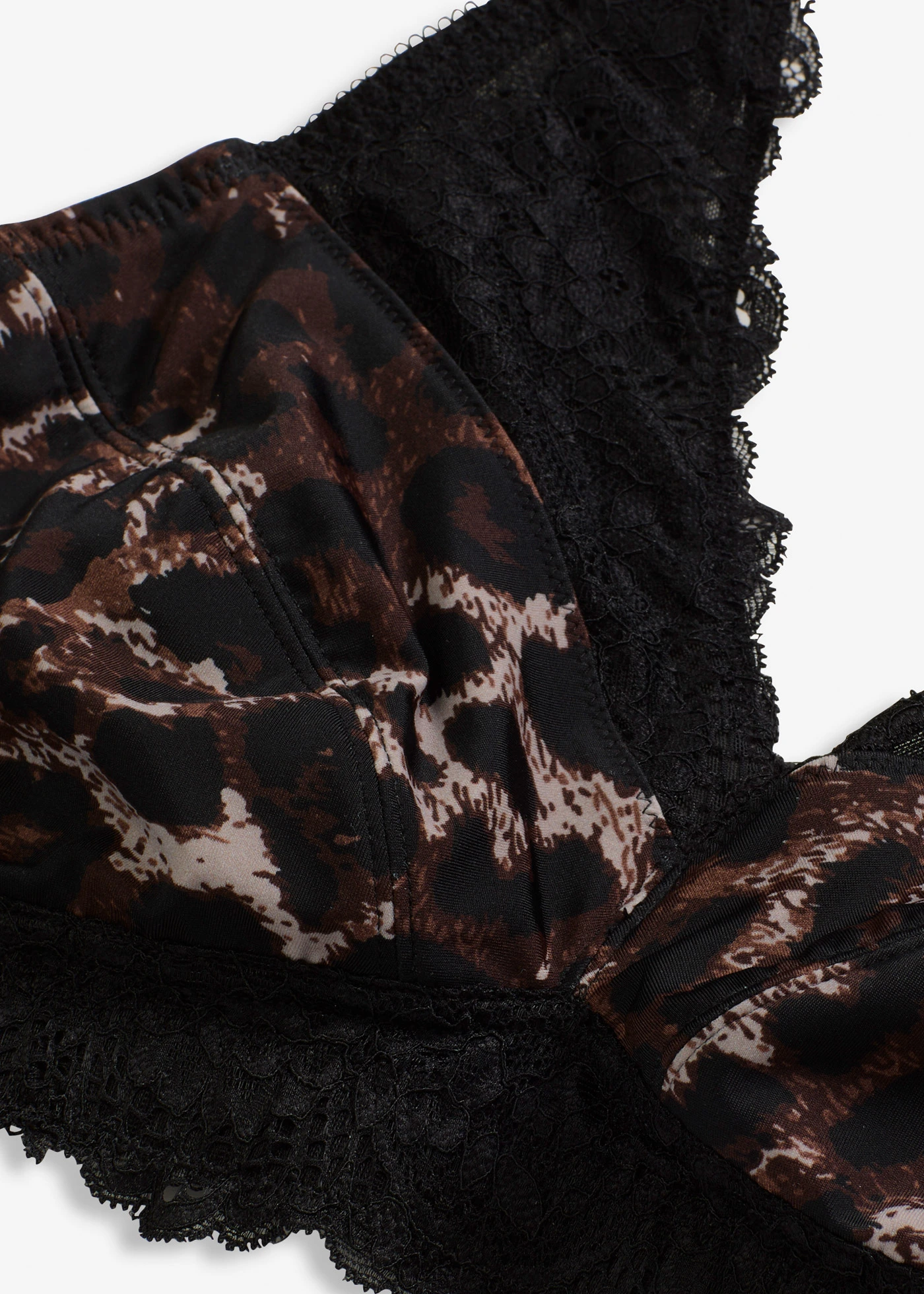 Zmenšovací podprsenkový top s jemnou krajkou • s leopardím potiskem • bonprix obchod