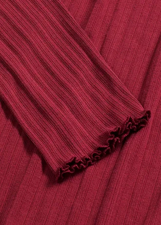 Přiléhavé žebrované triko • švestkově červená • bonprix obchod