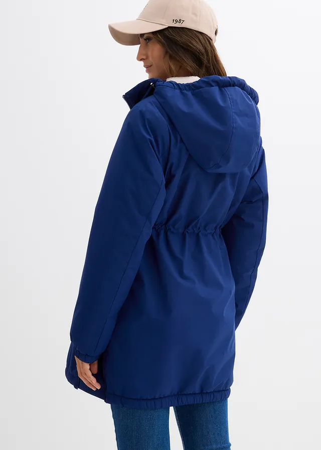 Warm, gevoerde zwangerschaps- en babyparka, Kleur: diepzeeblauw-steengrijs-zilverkleur