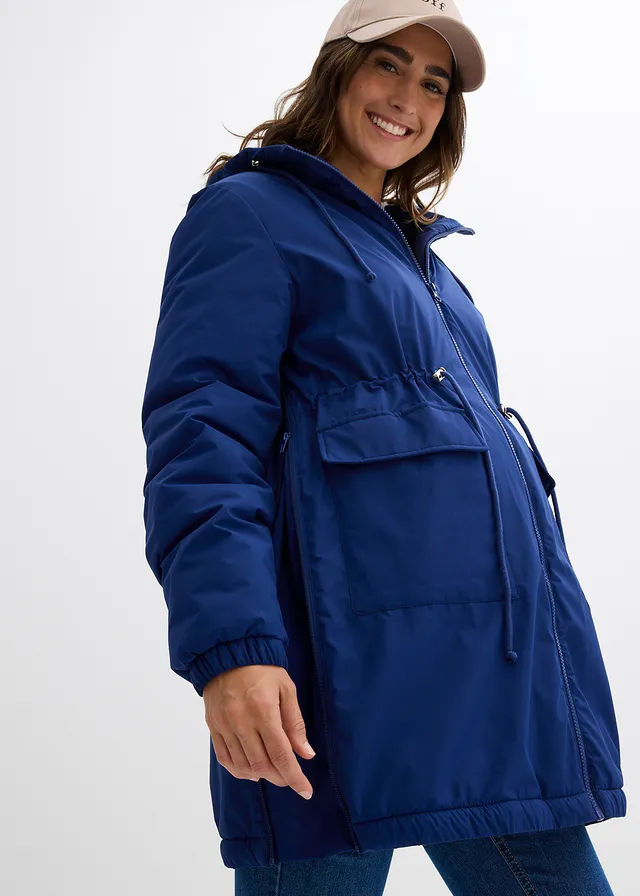 Parka de grossesse et de portage doublée sherpa • bleu marine/gris pierre /argenté • product-page.page-title-suffix