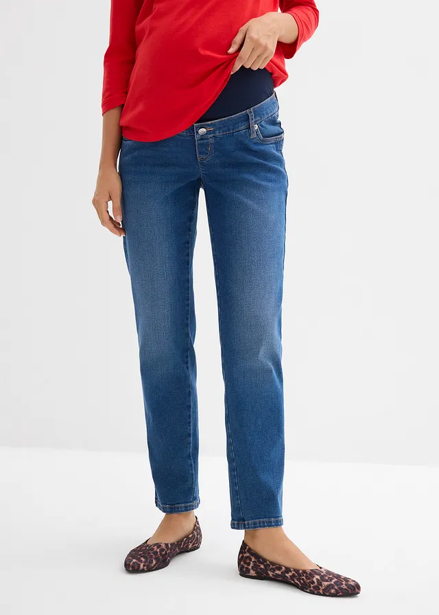 Zwangerschapsjeans, straight, cropped • blauw denim • product-page.page-title-suffix