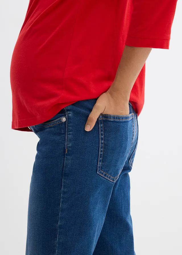Zwangerschapsjeans, straight, cropped • blauw denim • product-page.page-title-suffix