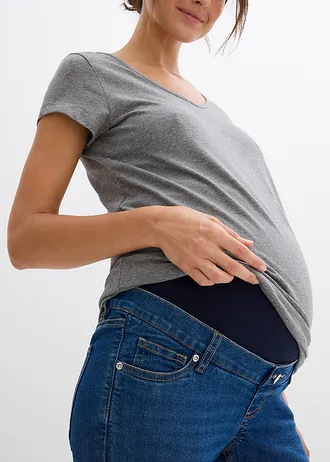 Těhotenské džíny s organickou bavlnou, Skinny • modrý denim • bonprix obchod
