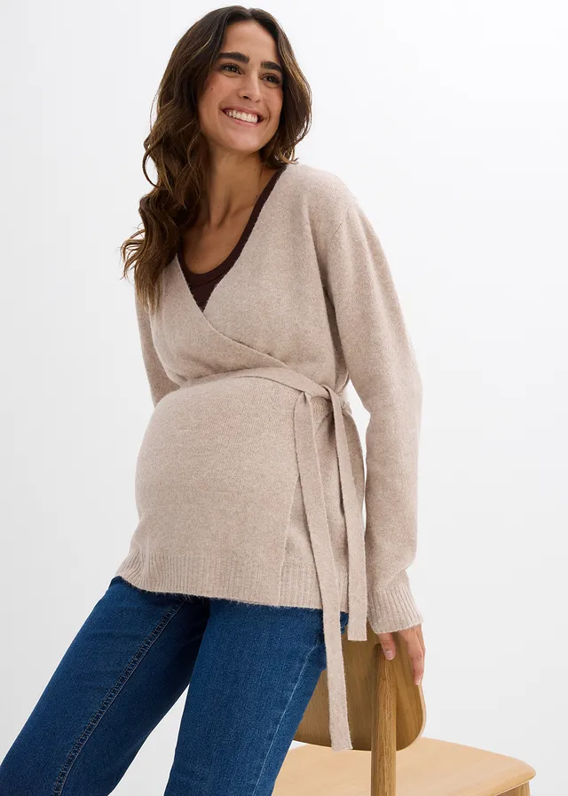 Gilet en maille pour la grossesse et après • beige • product-page.page-title-suffix