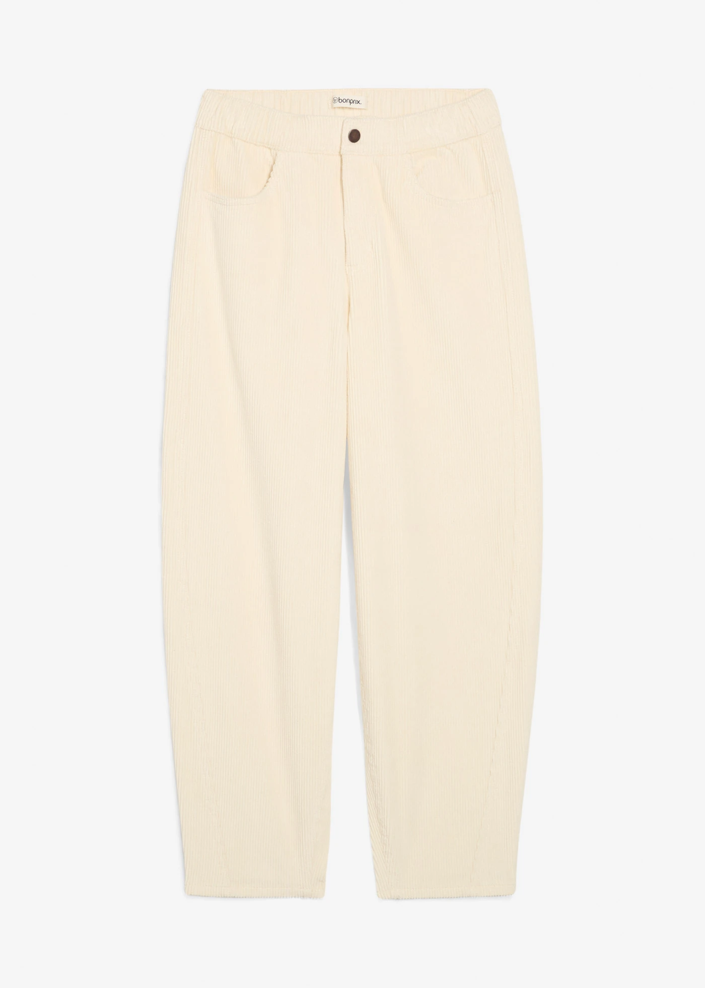 Manšestrové kalhoty se střihem Barrel • béžová • bonprix obchod