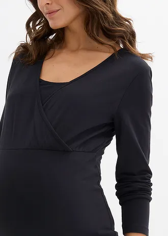 Těhotenské a kojící tričko 2 v 1, z organické bavlny (2 ks v balení) • černá • bonprix obchod