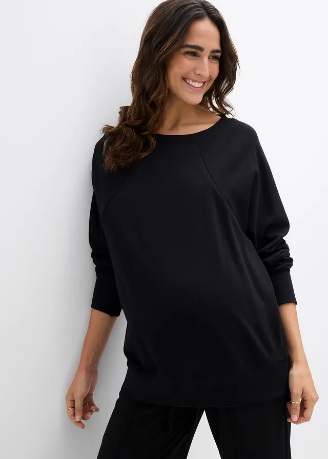 Zwangerschapssweater/voedingssweater van biologisch katoen • zwart • bonprix online shop